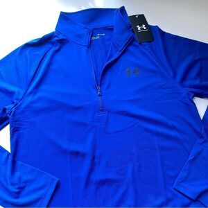 Under Armour Tech 2.0 long sleeve half zip blue Sz SMALL NEW